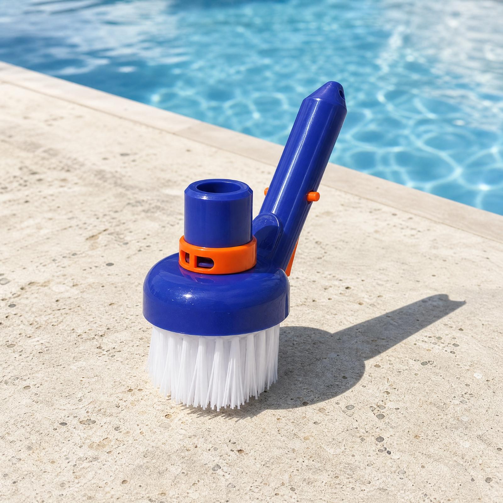 Pool Vacuum Manual - 階段や狭い床の隙間の清掃用、バキューム接続付き手動プールコーナーブラシ