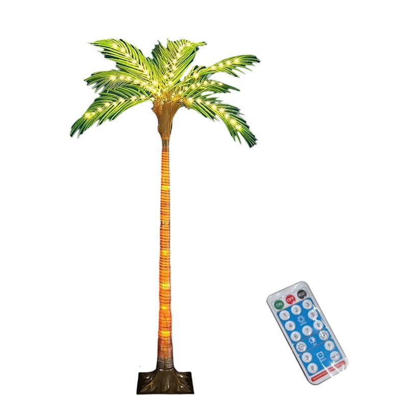 Pool Light Solar Rechargeable - ABRW-ソーラーパームツリーライト、ライトアッププラスチック製の木の幹と充電式リモコン付き、プールバー、庭、ヤシの木用