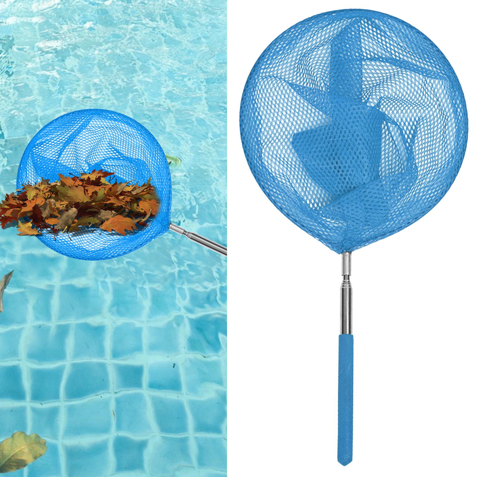 Pool Skimmer Net - プールスキマーネット伸縮ポール付きステンレス鋼釣りネット子供屋外バタフライネット池スイミングプールクリーニングツール