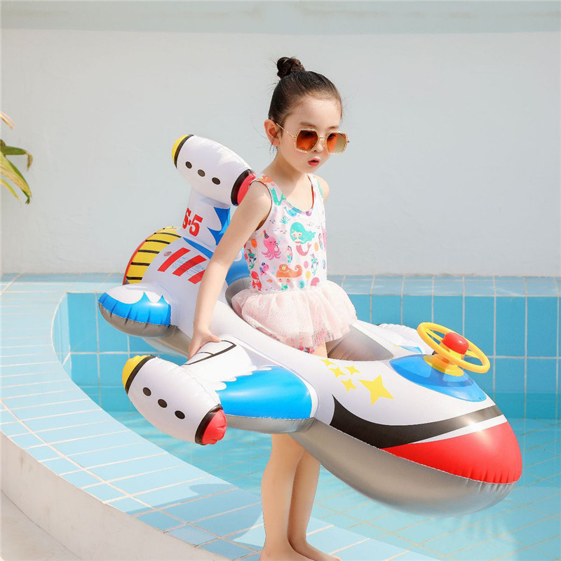 ベビー水泳サークル飛行機フロートプール水泳リングインフレータ - Pool Float Ring Inflatable のレビューと価格