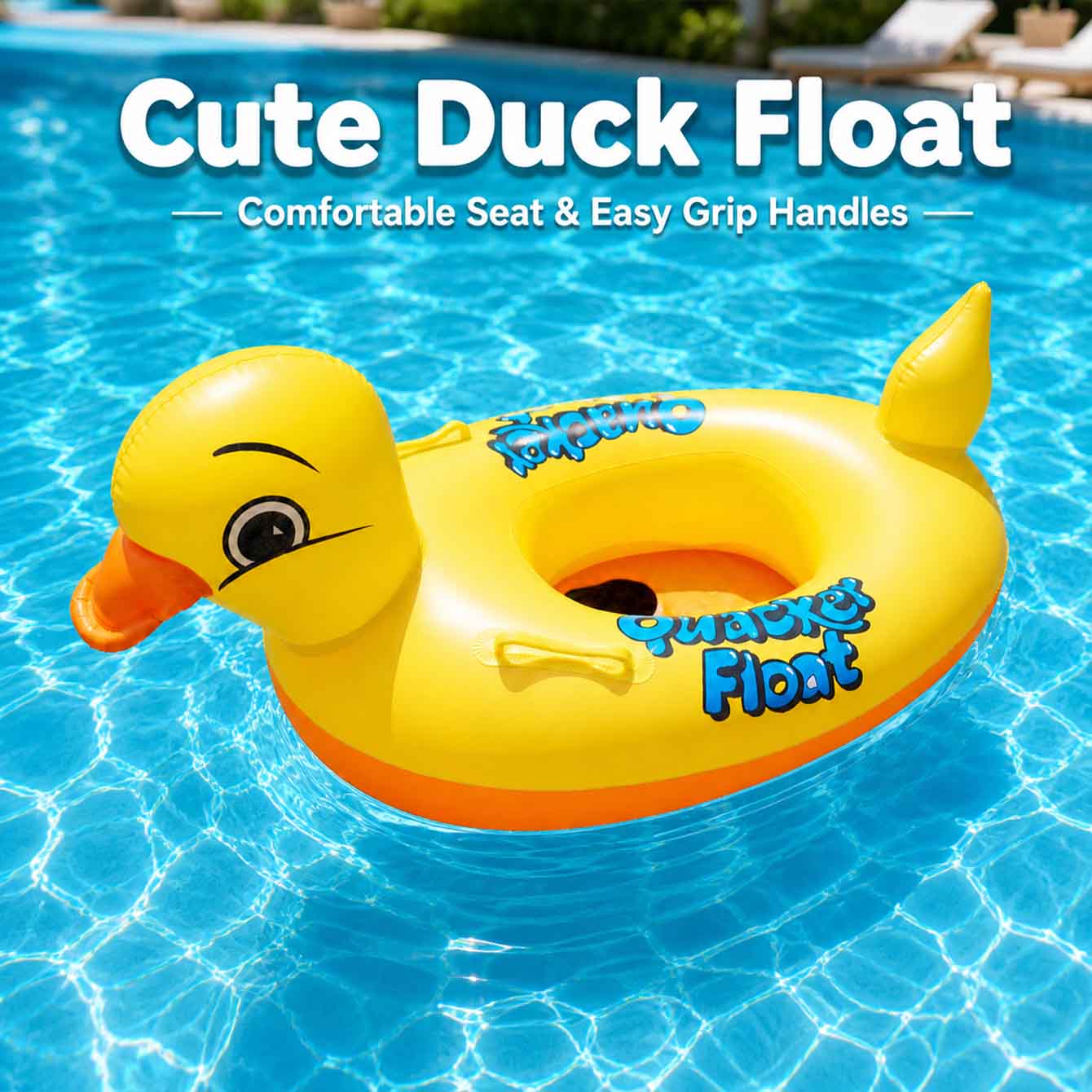 1PC インフレータブルダックプールフロートシート ハンドル - Pool Float Ring Inflatable のレビューと価格