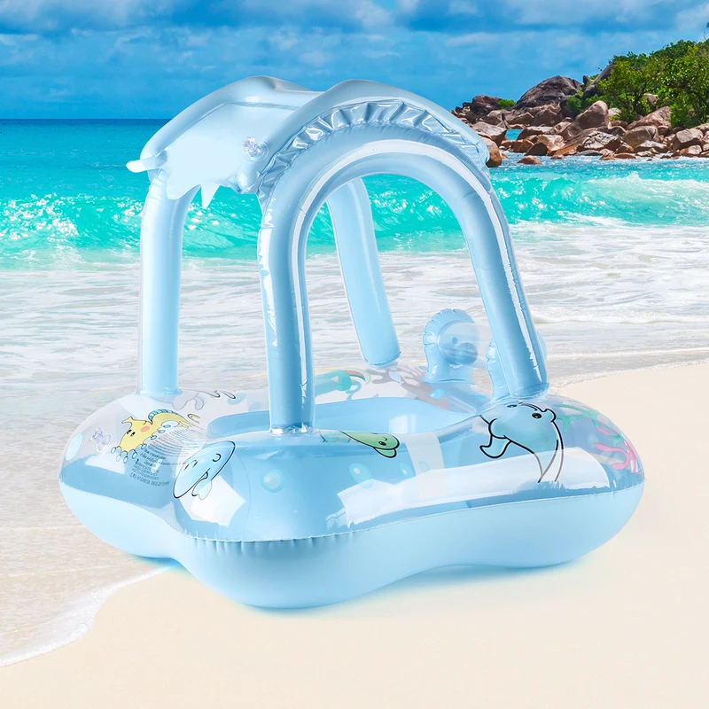子供用ベビーフロート、サンキャノピー付き、インフレータブル幼 - Pool Float Ring Inflatable のレビューと価格
