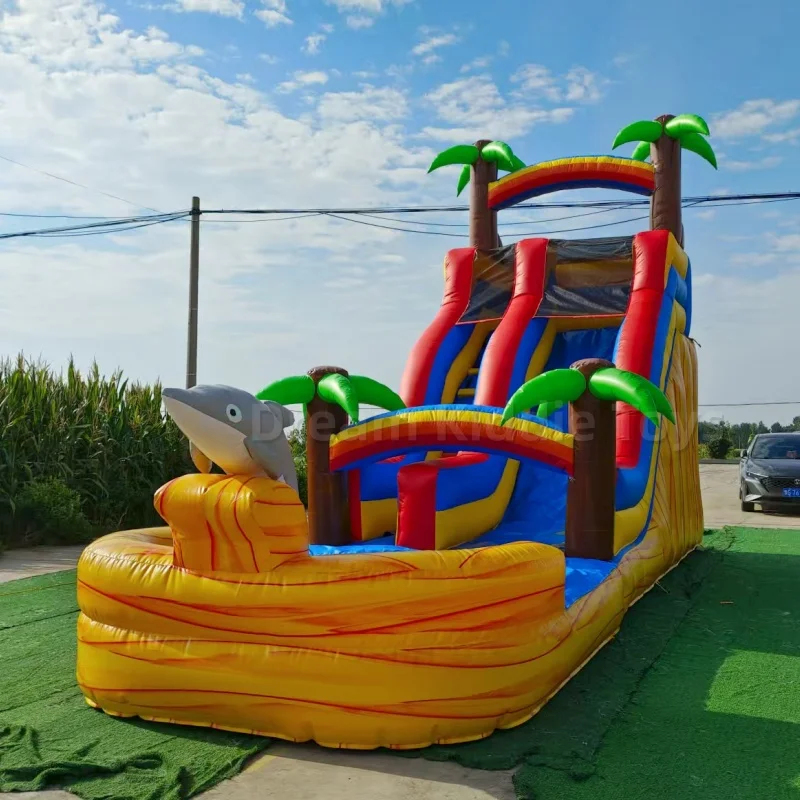 巨大なトロピカルイルカをテーマにしたインフレータブルウォータ - Water Slide Inflatable のレビューと価格