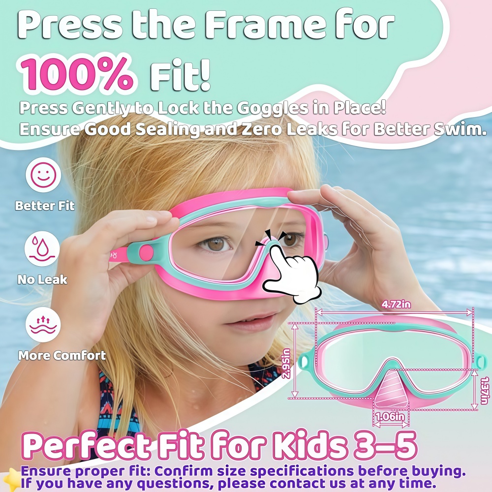 子供用スイムゴーグル ノーズカバー付き UV耐衝撃 広視野  - Swim Goggles Anti Fog Uv のレビューと価格
