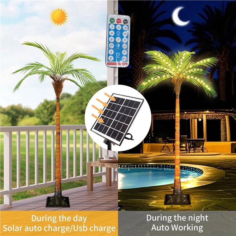 ABRW-ソーラーパームツリーライト、ライトアッププラスチッ - Pool Light Solar Rechargeable のレビューと価格