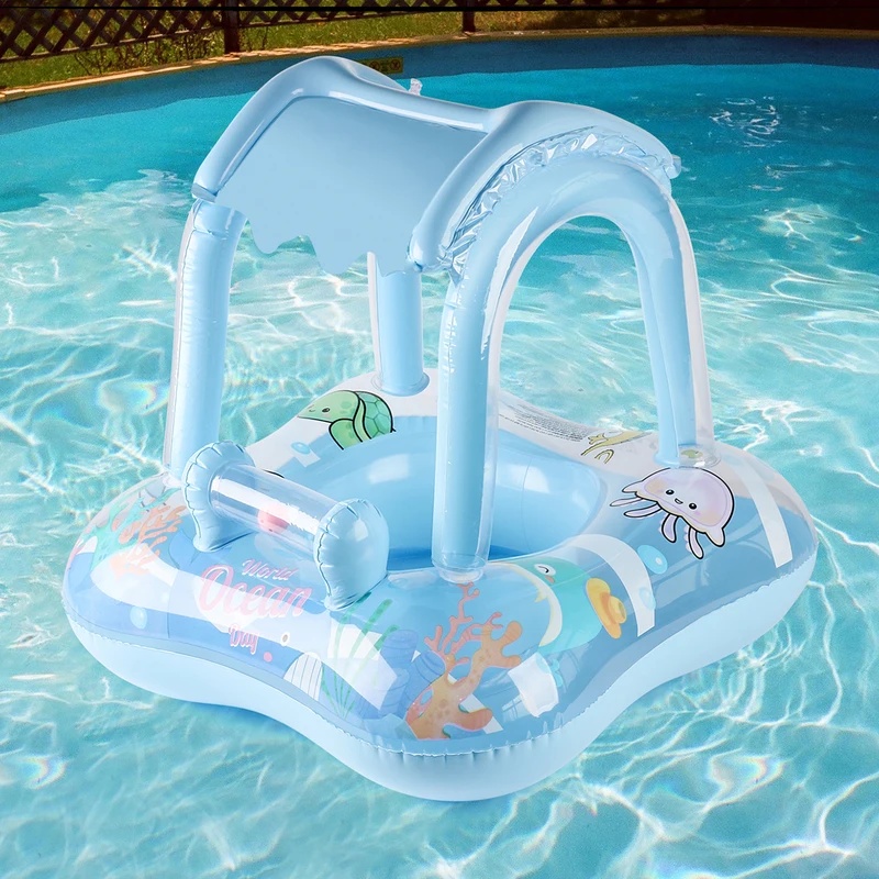 日よけ付きのインフレータブルプールフロート、快適な水上浮き輪 - Pool Lounger Inflatable のレビューと価格