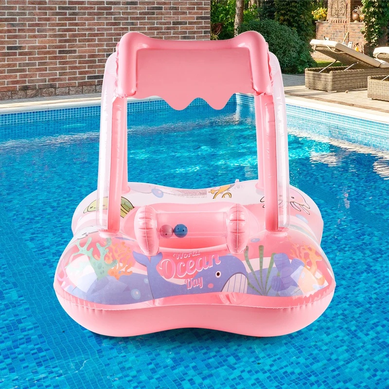 日よけ付きのインフレータブルプールフロート、快適な水上浮き輪 - Pool Lounger Inflatable のレビューと価格