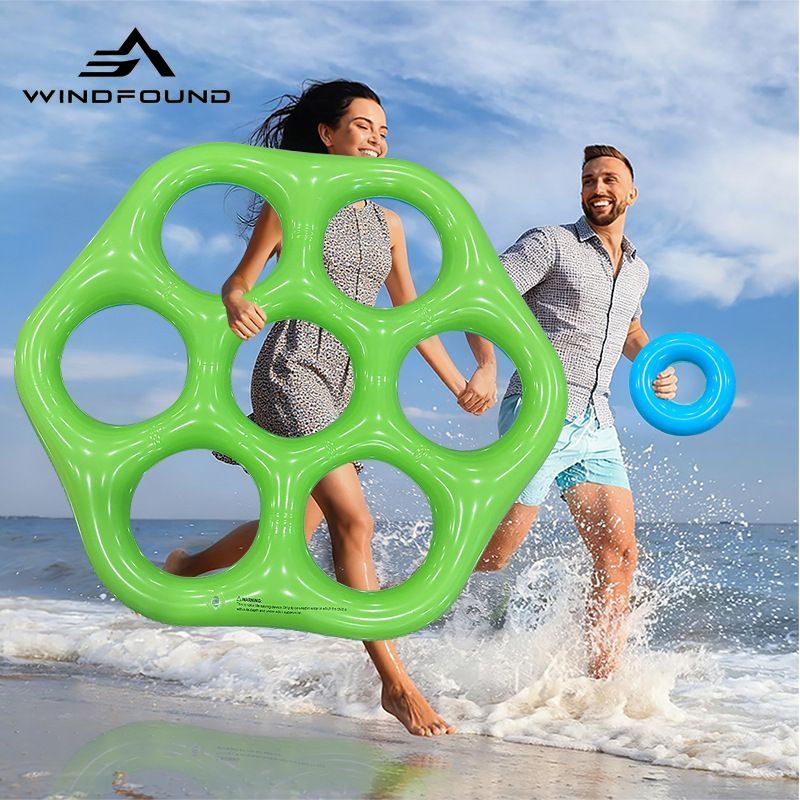 インフレータブル六角形リングトスプールおもちゃ PVC フロ - Pool Float Ring Inflatable のレビューと価格