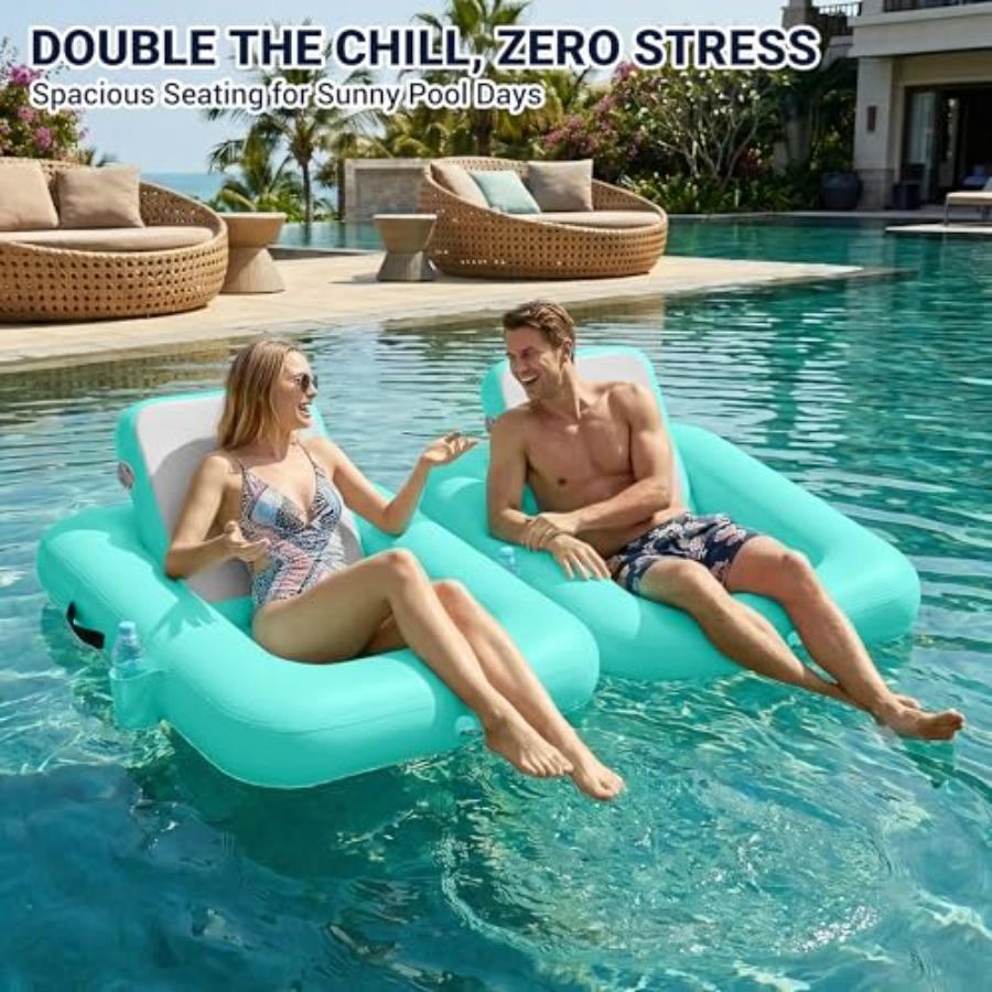 背もたれ付きフローティングチェア 大人用インフレータブルフロ - Pool Lounger Inflatable のレビューと価格