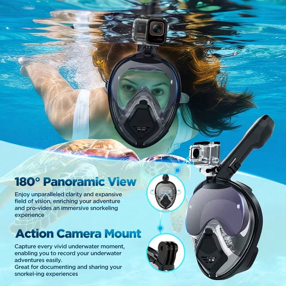 デビルフィッシュ フルフェイスシュノーケルマスク 大人用、ド - Snorkel Mask Full Face のレビューと価格