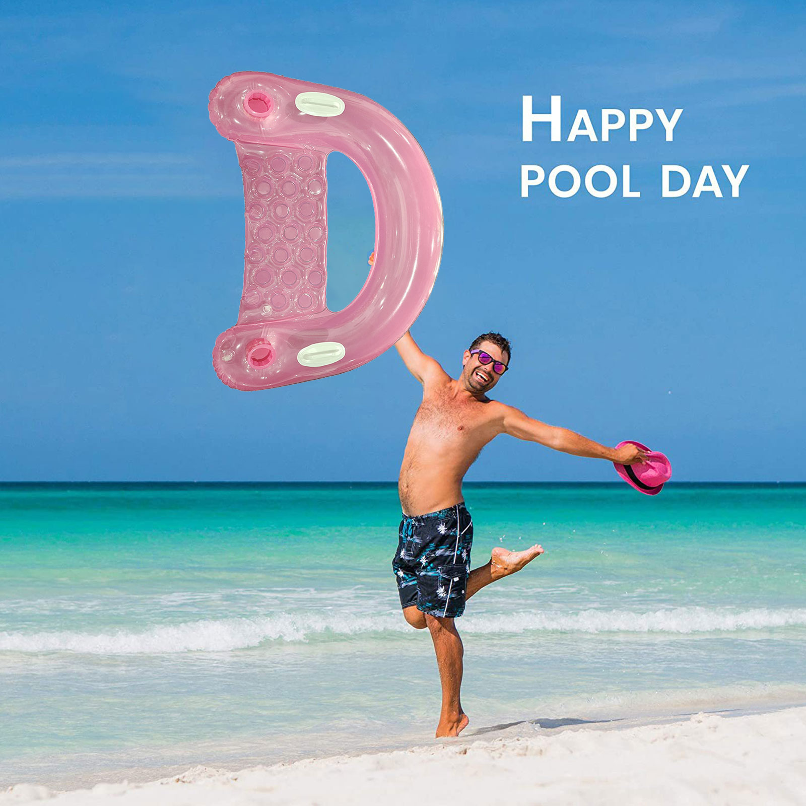 カップホルダー付きのPVC製水上用リクライニングチェア。修理 - Pool Lounger Inflatable のレビューと価格