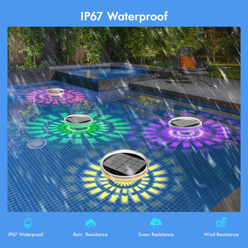 プールライト、ソーラー充電式フローティング、リモコン付きフロ - Pool Light Solar Rechargeable のレビューと価格