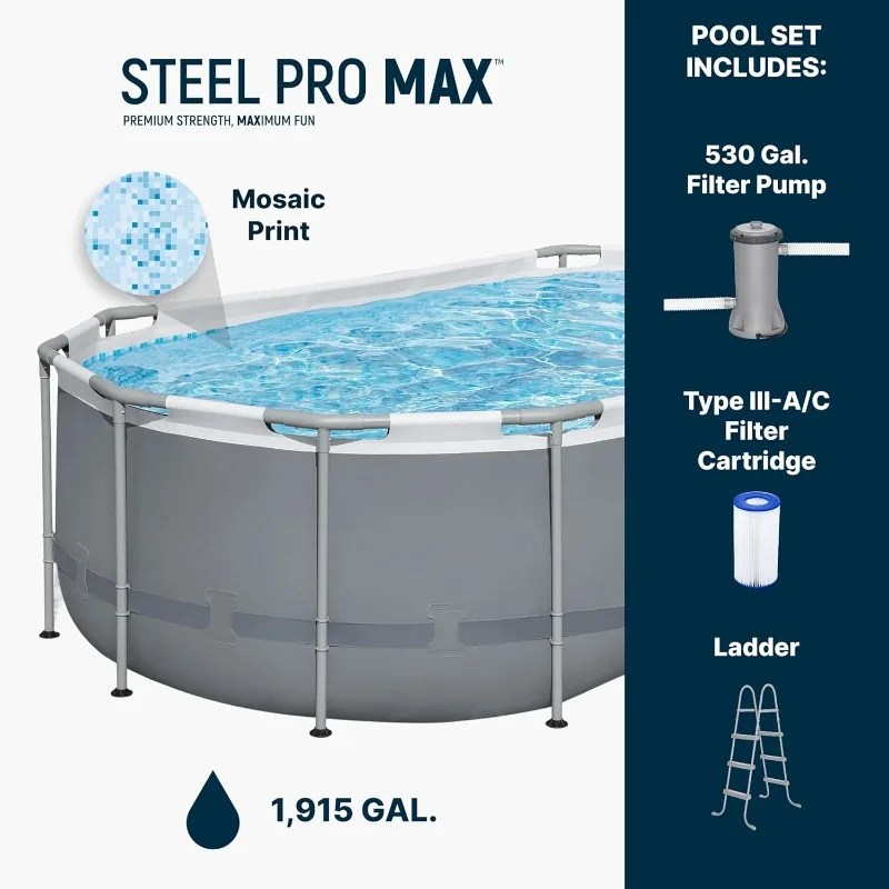 ベストウェイ スチールプロマックス 14フィート x 8フィ - Pool Ladder Above Ground のレビューと価格