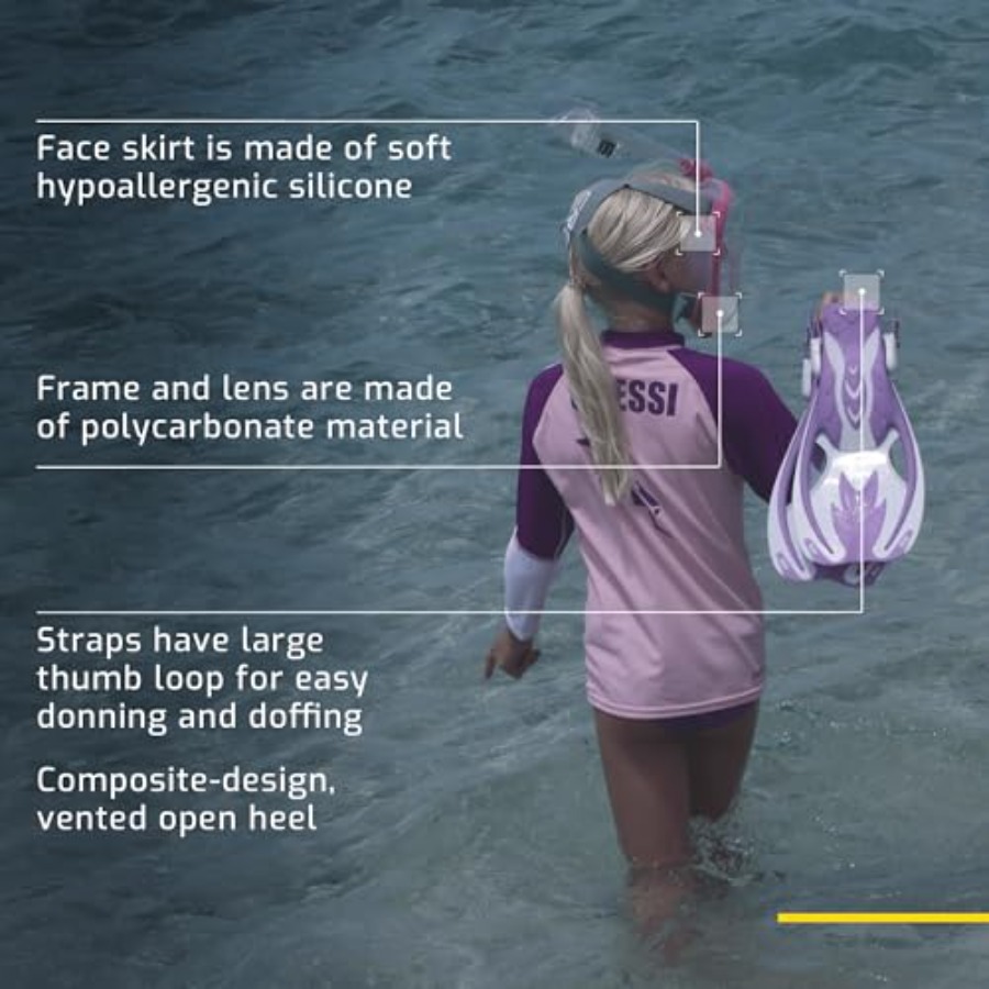 6～12歳のお子様向けジュニアシュノーケリングキット：フルフ - Snorkel Mask Full Face のレビューと価格