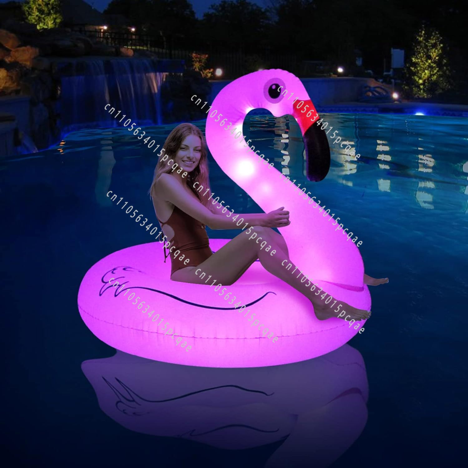 ライト付きインフレータブルスワン浮き輪、ホワイトスワンマウン - Pool Lounger Inflatable のレビューと価格